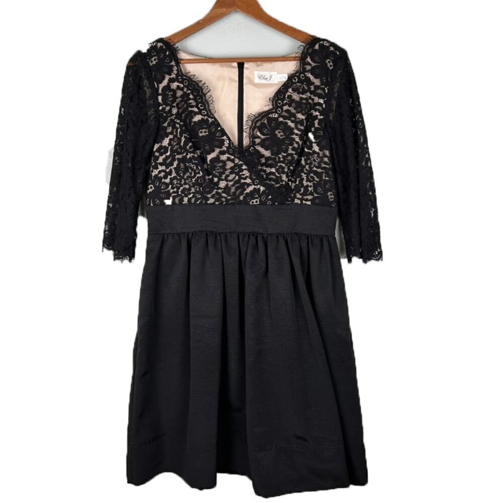 Eliza J Black Lace Midi Dress